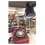 Western Electric Rotary Phone & Adj. Desk Lamp