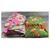 Dinosaur & Love Tied Fleece Kids Blankets