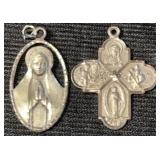 (2) Sterling Silver Religious Charms