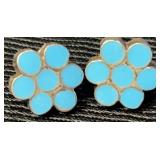 Sterling & Turquoise Native Flower Earrings