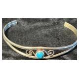 Navajo Sterling Silver w/Turquoise Cuff