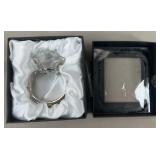 Silver Tone & Crystal Ring Paperweight Novelty