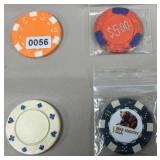 (4) Clay Poker Chip Souvenirs