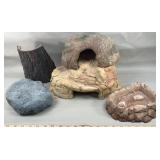 Reptile Terrarium Rocks, Covers & Water Dish