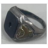 Sterling Signet Mexican Biker Ring