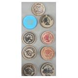 (8) Wooden Advertising Nickels; Boyds Antiques,