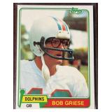 1981 Bob Griese Topps Football Trading Card #482