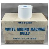 (12) White Adding Machine Paper Rolls, 2.25'