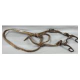 Vintage Curved Shank Iron Bit w/Leather Headstall
