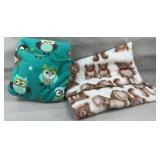 Teddy Bear & Owl Fleece Throw Blankets