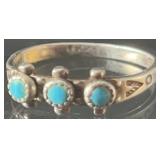 Navajo Sterling & Turquoise Ring, Size 6 1/4