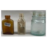 (3) Small Glass Pharmacy Bottles
