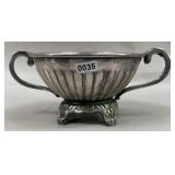 Silver Plate Double Handle Footed Bowl