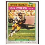 1981 John Jefferson RECORD BREAKER Topps