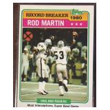 1981 Rod Martin RECORD BREAKER Topps Football