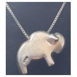 925 3D Buffalo Pendant on Sterling 24' Chain