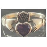 Sterling & Amethyst Ring, Size 8 3/4