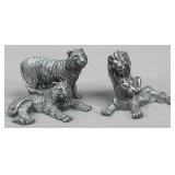Tiger & Lion Hudson Fine Pewter Figurine Pairs