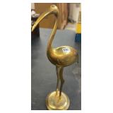 Solid Brass 11.5' Crane Sculpture