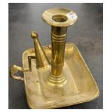 Solid Brass Push Up Candle Holder w/Drip Tray &
