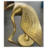 Leonard Solid Brass Crane 7' Sculpture