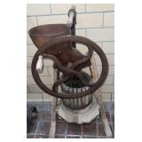 Cast Iron & Wood Apple Cider Mill & Fruit Press