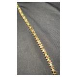 Clear & Purple Stone Gold Tone Tennis Bracelet