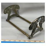 Art Nouveau Brass Twin Girl Telescoping Book Rack