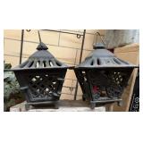 Pair of 8' Dragonfly Cast Iron Candle Lanterns