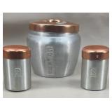 Aluminum w/Copper Lids Grease, Salt & Pepper