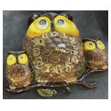 1974 Arnel's Owl Family Ceramic Wall Clock