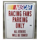 Metal NASCAR Racing Fans Parking Only Sign