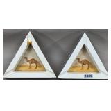 (2) Triangular Camel Ashtrays