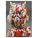 6' Pottery Owl w/Drip Glaze