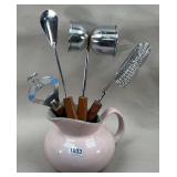 Harkerware Shell Pink Creamer & Cocktail Bar Set