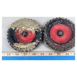 (2) Antique Composite 4.25' Toy Tractor Wheels