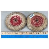 (2) Antique Composite 3' Toy Tractor Wheels