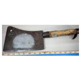 Antique 15' Diamond Edge Wood Handle Meat Cleaver