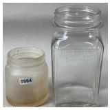 Butter-Nut Canning Jar & Frosted Glass Jar