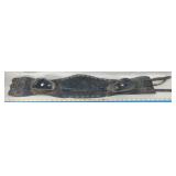 Black Leather Motorcycle Kidney Belt w/Pouches