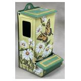 Butterfly & Daisy Tin Wall Match Holder