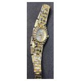 Milan Gold Tone Nugget Look Ladies Watch