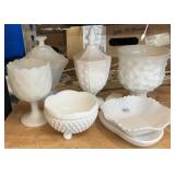LE Smith, Indiana, Brody & Other Milk Glass Pieces