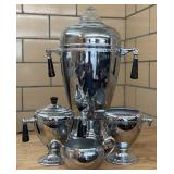 Keystonewear Chrome Art Deco Percolator Set w/
