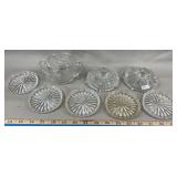 Pressed Glass Coasters, Candlestick Holders &