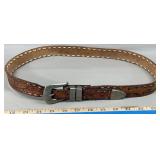 Ricardo Silver Tooled Leather 38' Belt