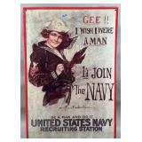 US Navy Recruiting Station Metal Sign