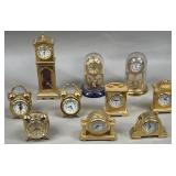 (10) Miniature Brass Desk Clocks