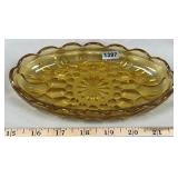 Amber Glass Relish Dish