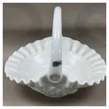 Westmoreland Milk Glass Rose Trellis Basket